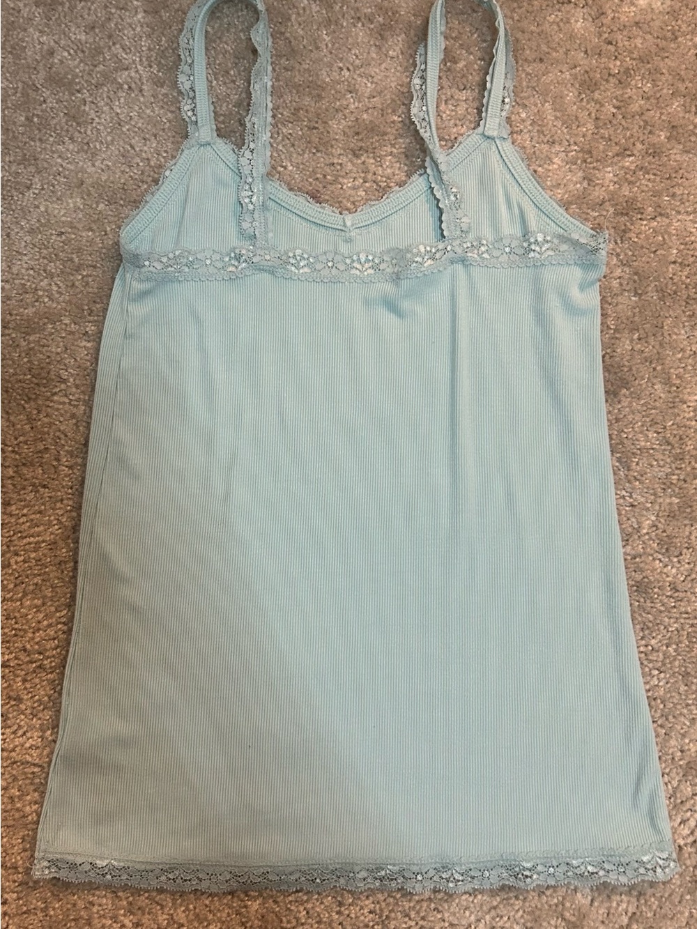 Light Blue Lace-Trim Sleep Chemise